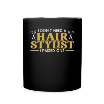 Friseur - Tasse einfarbig - Schwarz - Vorne