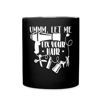 Friseur - Tasse einfarbig - Schwarz - Vorne