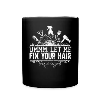 Friseur - Tasse einfarbig - Schwarz - Vorne