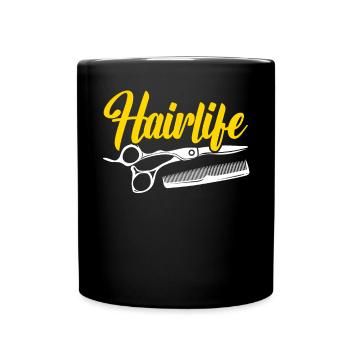 Friseur - Tasse einfarbig - Schwarz - Vorne