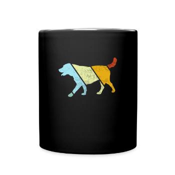 Hund Retro - Tasse einfarbig - Schwarz - Vorne