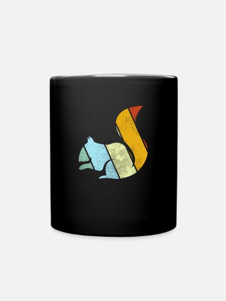 Eichhörnchen Retro - Tasse einfarbig - Schwarz