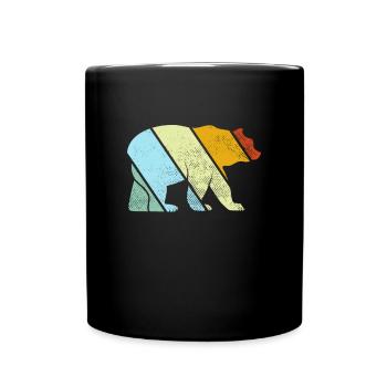 Bär Retro - Tasse einfarbig - Schwarz - Vorne