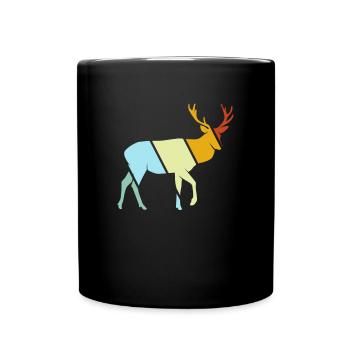 Hirsch Retro - Full Colour Mug - black - Front