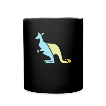 Kangourou Rétro - Mug uni - noir - Devant