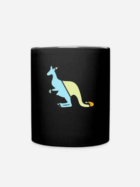 Känguru Retro - Tasse einfarbig - Schwarz