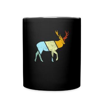 Hirsch Retro - Full Colour Mug - black - Front
