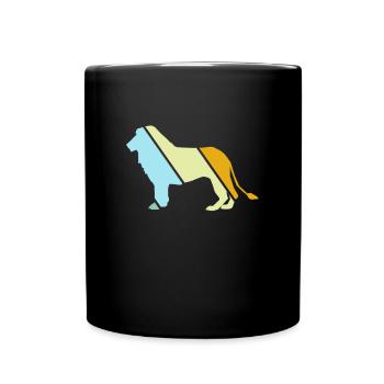 Lion rétro - Mug uni - noir - Devant