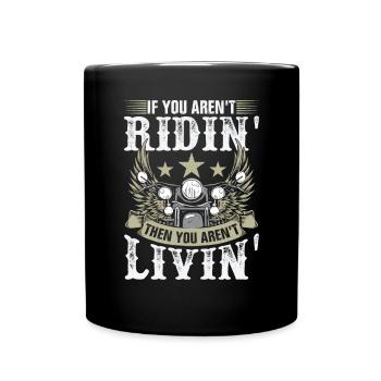 Citation de motard drôle - Mug uni - noir - Devant