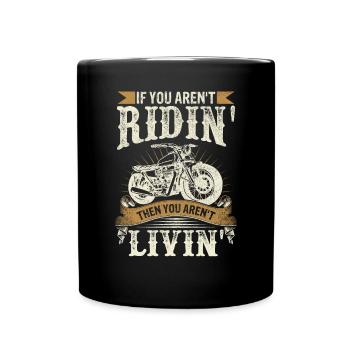 Moto drôle motard motard - Mug uni - noir - Devant