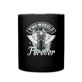 Two Wheels Forever Motorcycle Lover - Full Colour Mug - black - Front