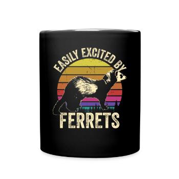 Facilement excité par les furets Pet Animal Retro Weasel - Mug uni - noir - Devant