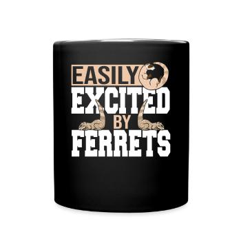 Belette Facilement Excité Par Furets Mammifère Drôle Mignon - Mug uni - noir - Devant