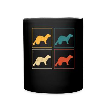 Ferret Lover Retro Weasel Vintage - Tasse einfarbig - Schwarz - Vorne