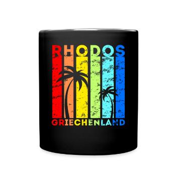 Rhodos Griechenland Insel Urlaub Idee - Tasse einfarbig - Schwarz - Vorne