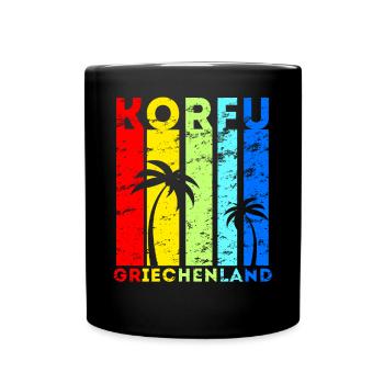 Korfu Griechenland Insel Urlaub Idee - Tasse einfarbig - Schwarz - Vorne