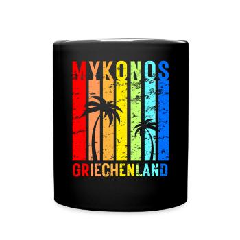 Mykonos Griechenland Insel Urlaub Idee - Tasse einfarbig - Schwarz - Vorne