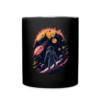 Weltraum-Fantasie - Tasse einfarbig - Schwarz - Vorne