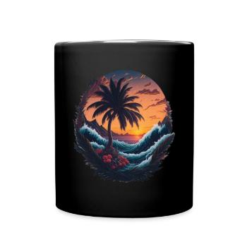Vibrations de la plage - Mug uni - noir - Devant