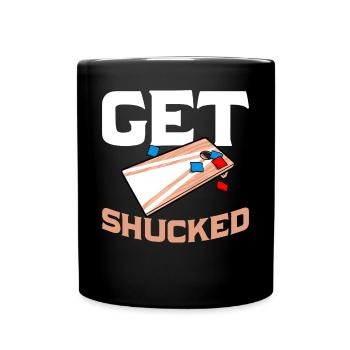Lustiges Cornhole Corn Hole - Tasse einfarbig - Schwarz - Vorne
