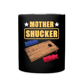 Lustiges Cornhole Corn Hole - Tasse einfarbig - Schwarz - Vorne
