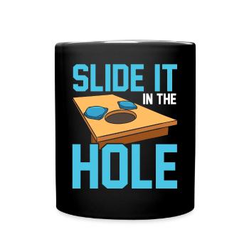 Lustiges Cornhole Corn Hole - Tasse einfarbig - Schwarz - Vorne