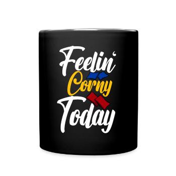 Lustiges Cornhole Corn Hole - Tasse einfarbig - Schwarz - Vorne