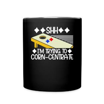 Lustiges Cornhole Corn Hole - Tasse einfarbig - Schwarz - Vorne