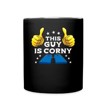 Lustiges Cornhole Corn Hole - Tasse einfarbig - Schwarz - Vorne