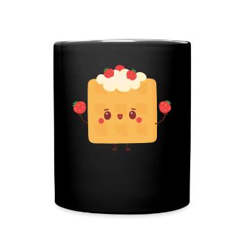 Cute waffle - Full Colour Mug - black - Front