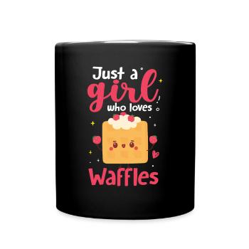 Juste une fille qui aime les gaufres - Mug uni - noir - Devant