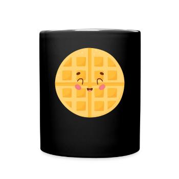 Mignon gaufre Doodle - Mug uni - noir - Devant