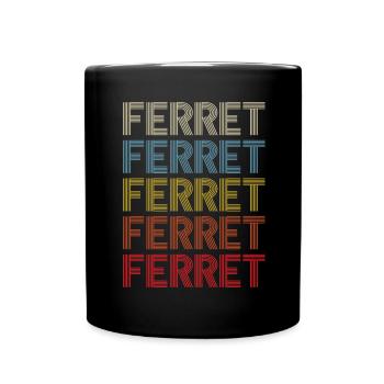 Vintage Ferret Weasel Cute Retro - Tasse einfarbig - Schwarz - Vorne