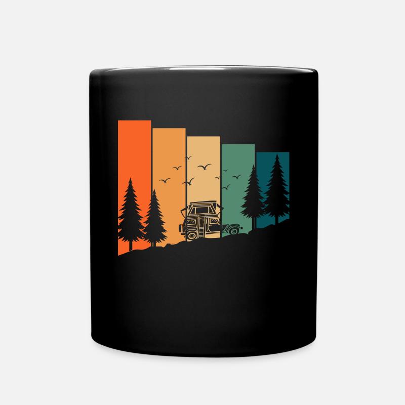 Camping et camping dans une tente de toit - dictons - Mug uni - noir