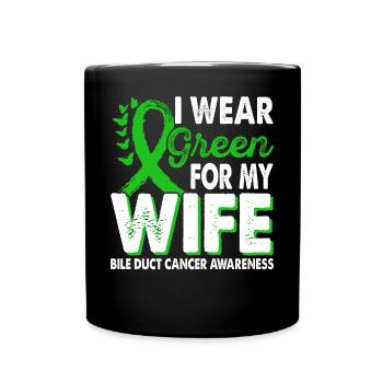 Portez du vert pour le cancer des voies biliaires de la femme - Mug uni - noir - Devant