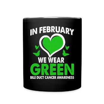 En février, nous portons le cancer du canal biliaire vert - Mug uni - noir - Devant