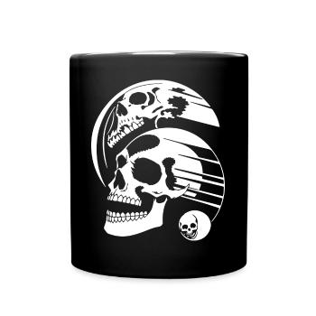 Horror Skull Skull Art Skull Gothic Heavy Metal - Full Colour Mug - black - Front