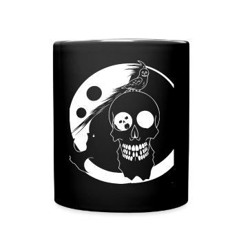 Horror Skull Skull Art Skull Gothic Heavy Metal - Full Colour Mug - black - Front