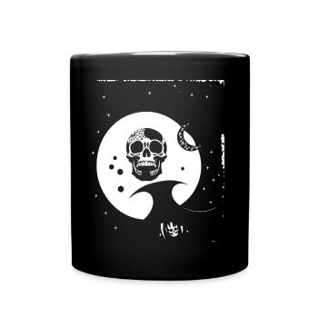 Horror Schädel Schädel Kunst Schädel Gothic Heavy Metal - Tasse einfarbig - Schwarz - Vorne