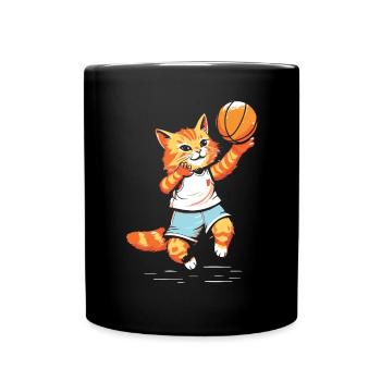 Basketball Cat Basketball Player I Love Basketball - Full Colour Mug - black - Front