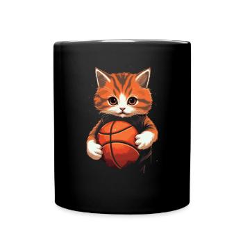 Basketball Cat Basketball Player I Love Basketball - Full Colour Mug - black - Front