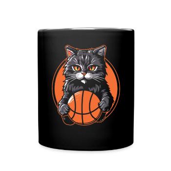 Basketball Cat Basketball Player I Love Basketball - Full Colour Mug - black - Front