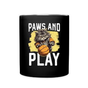 Basketball Katze Basketballspieler Ich liebe Basketball - Tasse einfarbig - Schwarz - Vorne