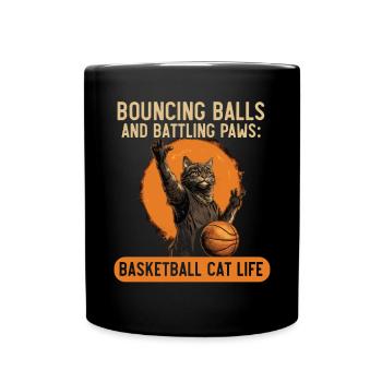 Basketball Cat Basketteur Joueur de basket-ball J’aime le basket-ball - Mug uni - noir - Devant