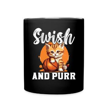 Basketball Cat Basketball Player I Love Basketball - Full Colour Mug - black - Front