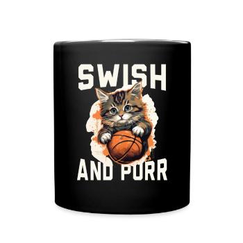 Basketball Cat Basketball Player I Love Basketball - Full Colour Mug - black - Front