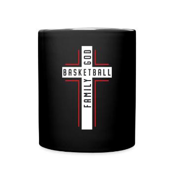 Basketball And Jesus Christ Christian Believer - Full Colour Mug - black - Front
