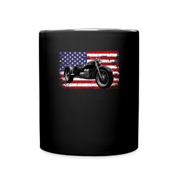 Motortrike Three Wheeled Motorcycle Triker - Full Colour Mug - black - Front