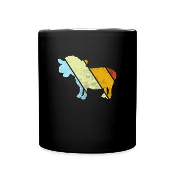 Schaf Retro - Tasse einfarbig - Schwarz - Vorne