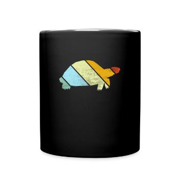 Turtle Retro - Full Colour Mug - black - Front